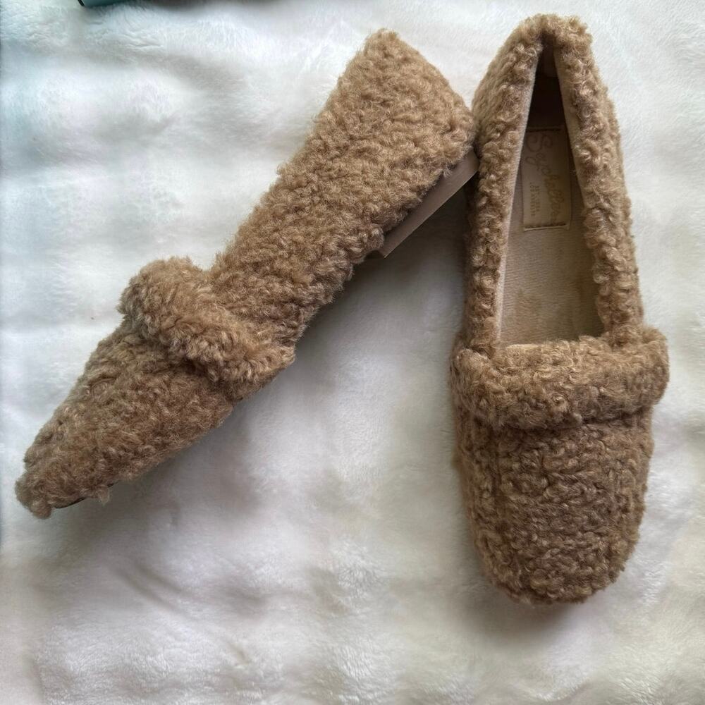 Seychelles Cloudy Faux Shearling Loafers Women’s Size 8.5 Tan Teddy Slippers NIB